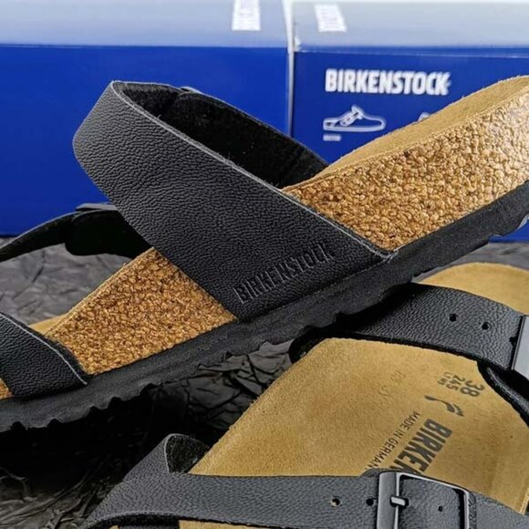Birkenstock Mayari Birko-Flor Black Leather Sandals - Picture 4 of 6